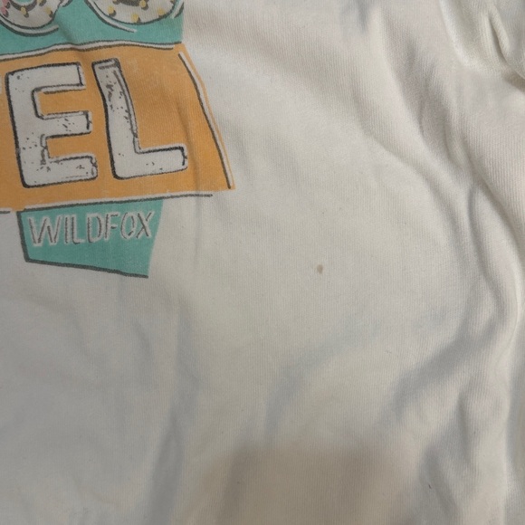 Wildfox White Shorts Set with Orange and Green Accents 66 Motel - Picture 8 of 12